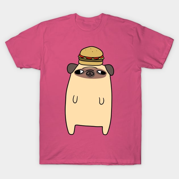 Standing Hamburger Pug T-Shirt by saradaboru